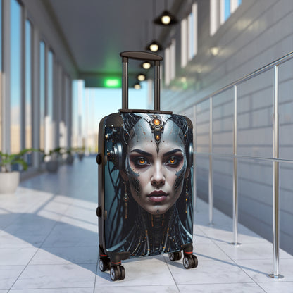Futuristic Travel Suitcase - Unique Luggage, Stylish Carry-On, Personal Suitcase, Boho Vacation Bag, Robot Design