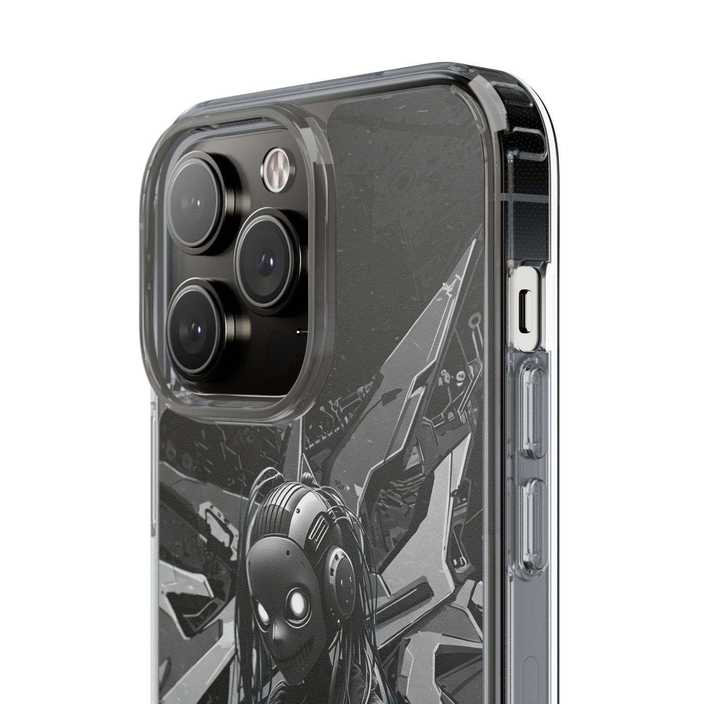 Anime-Inspired Clear Phone Case - Edgy Streetwear Style