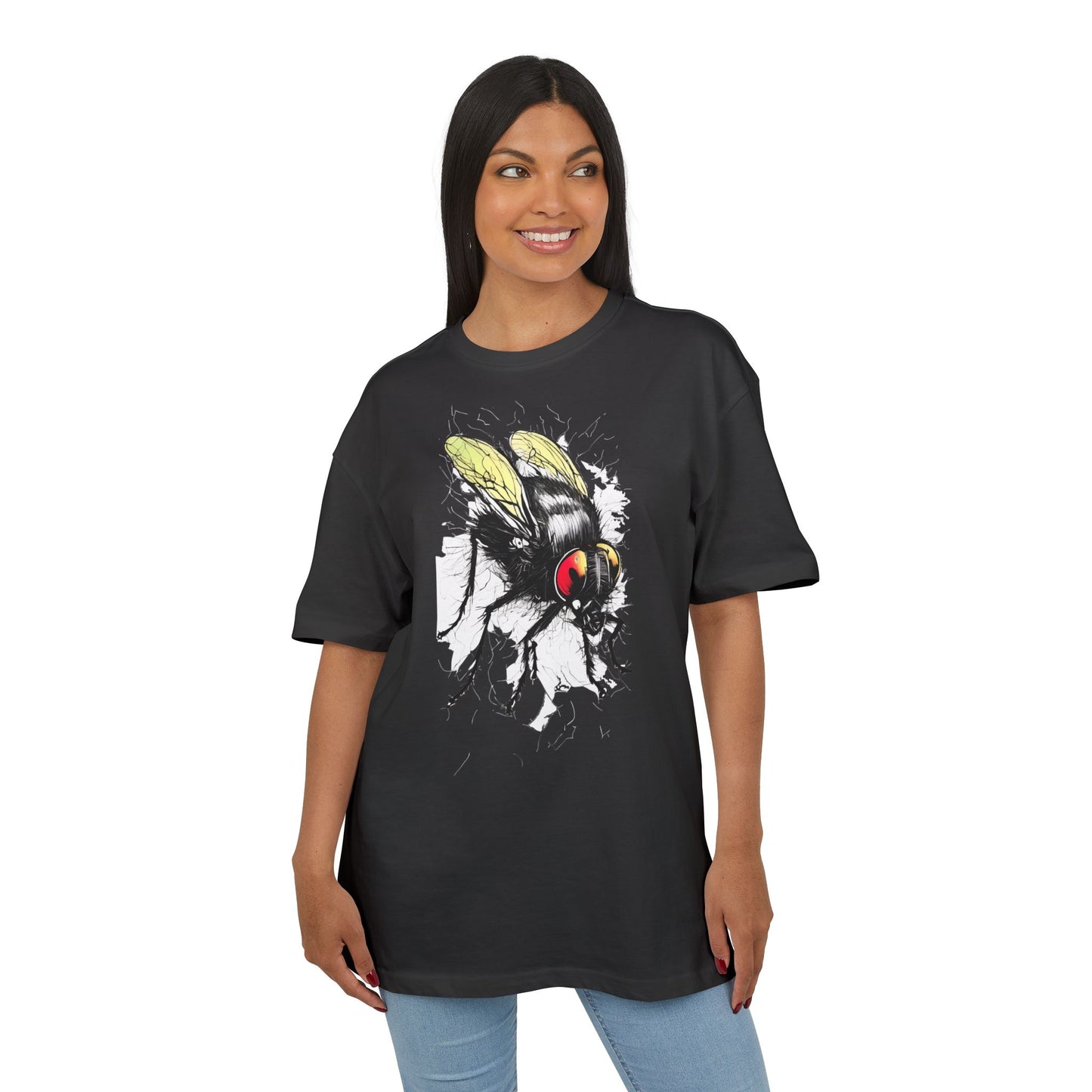 Bee-Inspired Unisex Heavy Oversize Tee, Casual Wear, Graphic T-Shirt, Gift for Nature Lovers, Summer Style, Eco-Friendly Fashion