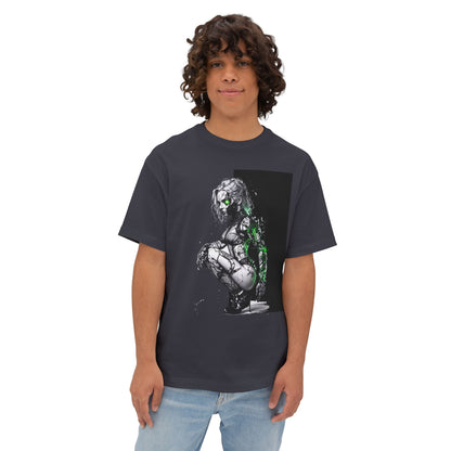 Cyberpunk-Inspired Unisex Oversized Tee, Streetwear T-Shirt, Graphic Tee for Art Lovers, Casual Wear, Unique Gift