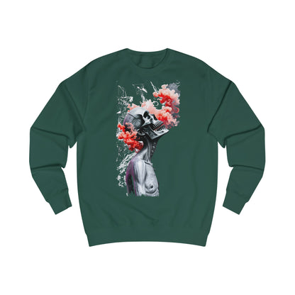 Futuristic Skull Art Sweatshirt, Unique Graphic Hoodie, Unisex Streetwear, Cozy Gifts for Artists, Trendy Casual Wear