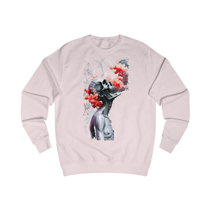 Futuristic Skull Art Sweatshirt, Unique Graphic Hoodie, Unisex Streetwear, Cozy Gifts for Artists, Trendy Casual Wear