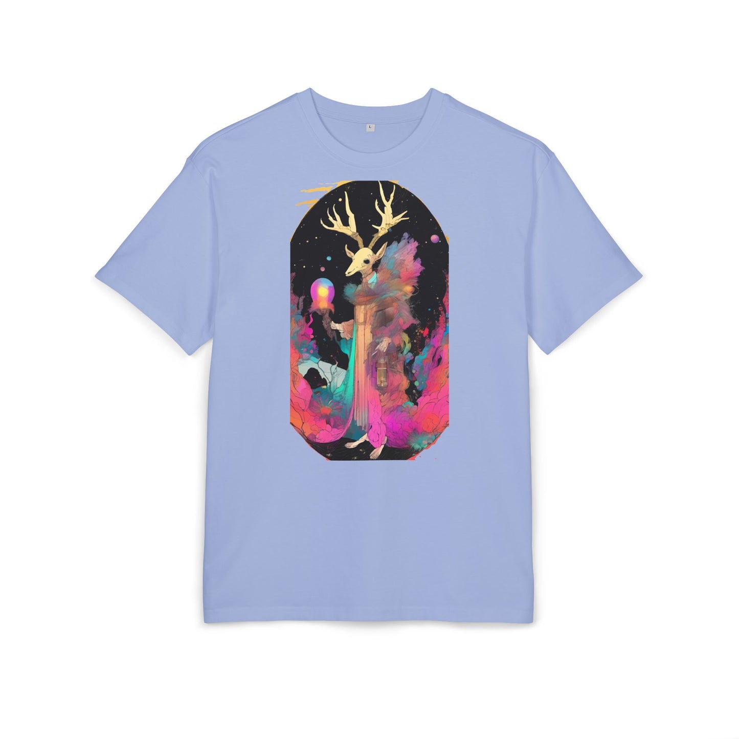 Cosmic Stag Unisex Oversize Tee | Bohemian Vibe T-Shirt, Fantasy Apparel, Unique Gift, Art-Inspired Fashion, Summer Style