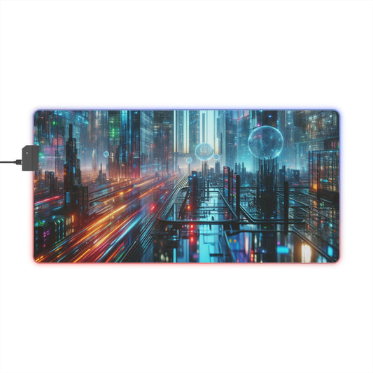 Futuristic LED Gaming Mouse Pad, Large Computer Desk Mat, RGB RGB Gaming Accessories, Gift for Gamers, Desk Decor