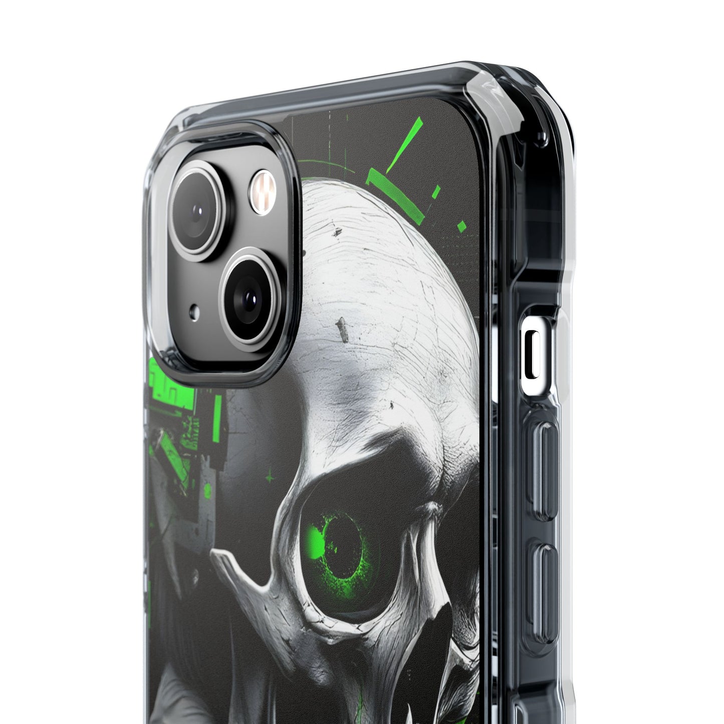 Edgy Skull Phone Case - Magnetic Clear Impact Cases, Unique Phone Cover, Goth Accessory, Halloween Gift, Stylish Tech Protection