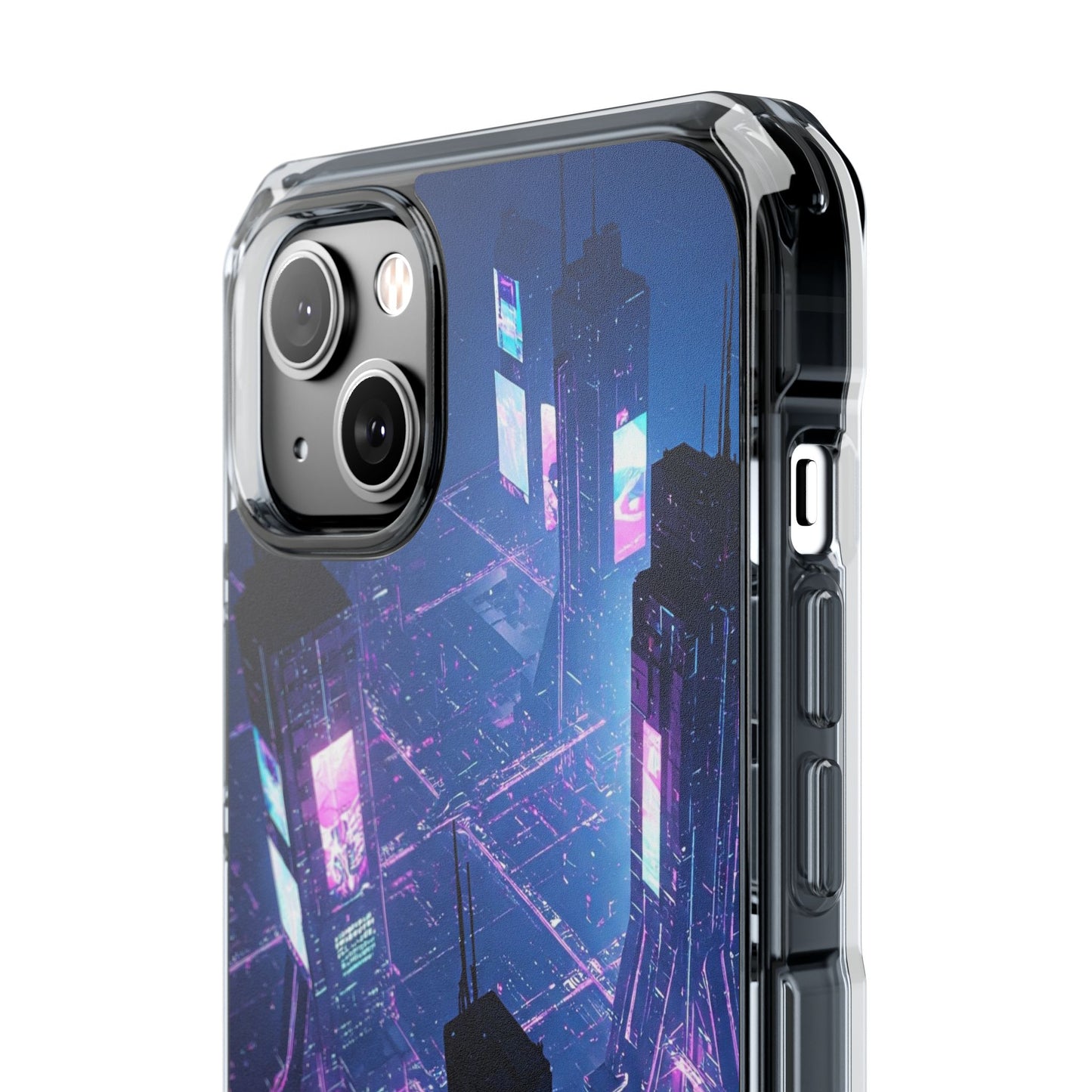 Futuristic Cityscape Phone Case, Customizable Clear Impact Case, Gift for Tech Lovers, Unique Phone Accessory, Aesthetic Cell Phone Cover
