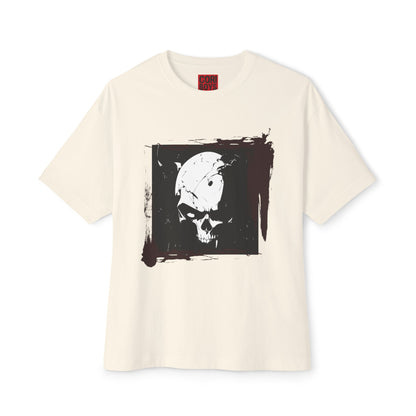 Edgy Skull Graphic Tee | Unisex Oversized Boxy Tee for Casual Wear, Halloween, Street Style, Gift for Him/Her, Unique Fashion
