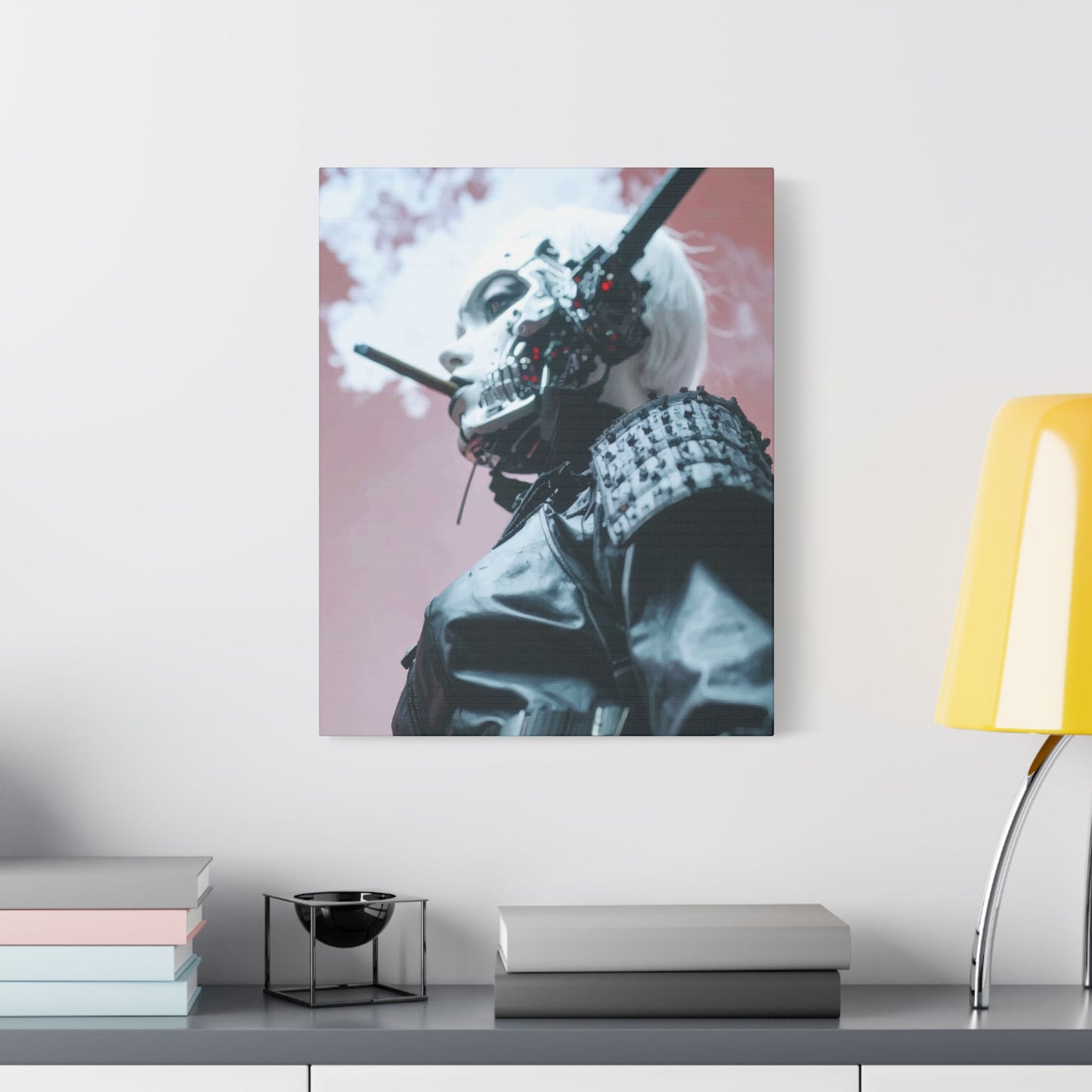 Futuristic Canvas Art, Cyberpunk Wall Decor, Modern Home Aesthetic, Unique Gift for Tech Lovers, Statement Piece for Any Room