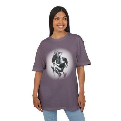 Stylish Unisex Heavy Oversize Tee with Artistic Graphic - Horror Design