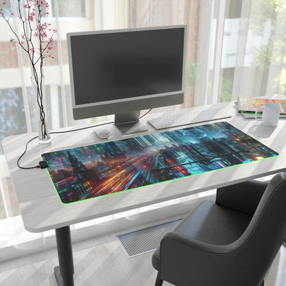 Futuristic LED Gaming Mouse Pad, Large Computer Desk Mat, RGB RGB Gaming Accessories, Gift for Gamers, Desk Decor