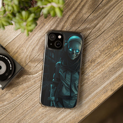 Futuristic Robot Phone Case, Magnetic Clear Impact Case, Unique Gift for Tech Lovers, Protective Smartphone Accessory, Cyberpunk Style