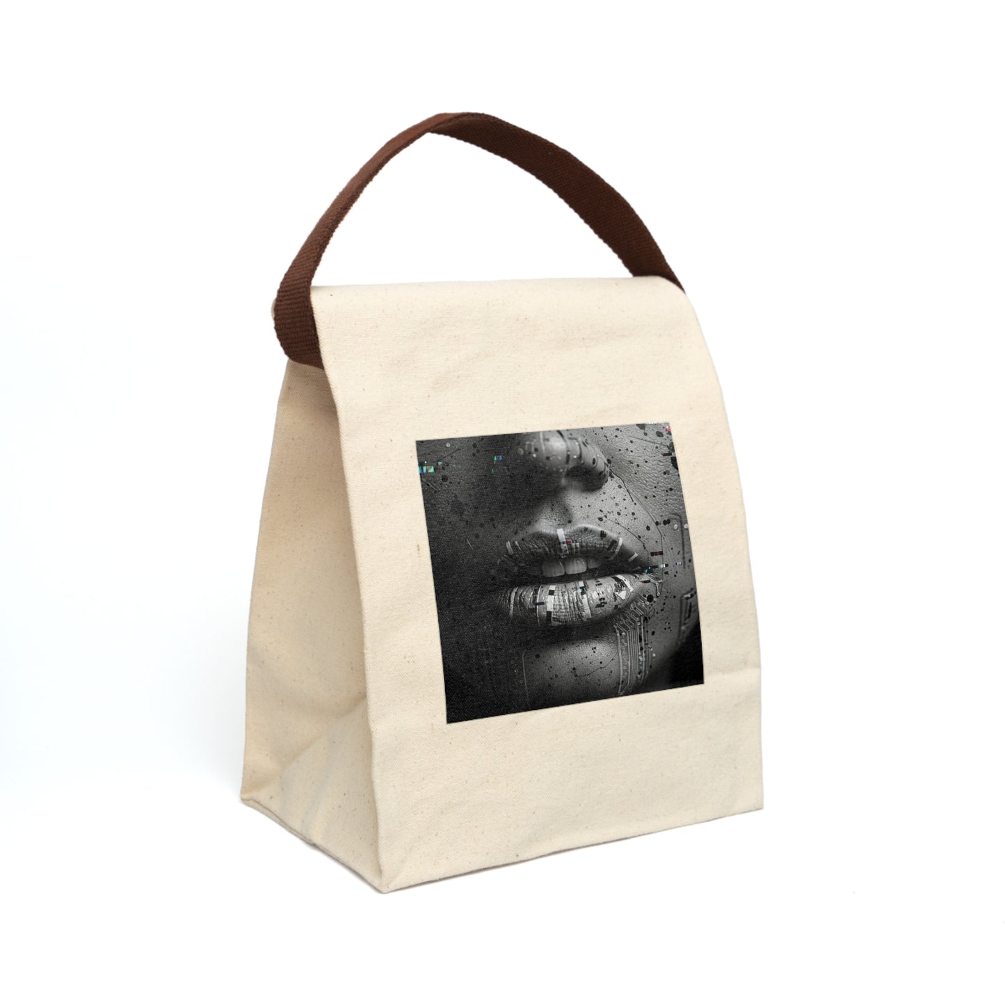 Stylish Canvas Lunch Bag, Artful Lunch Tote, Eco-Friendly Meal Carrier, Modern Lunch Bag, Unique Gift for Foodies