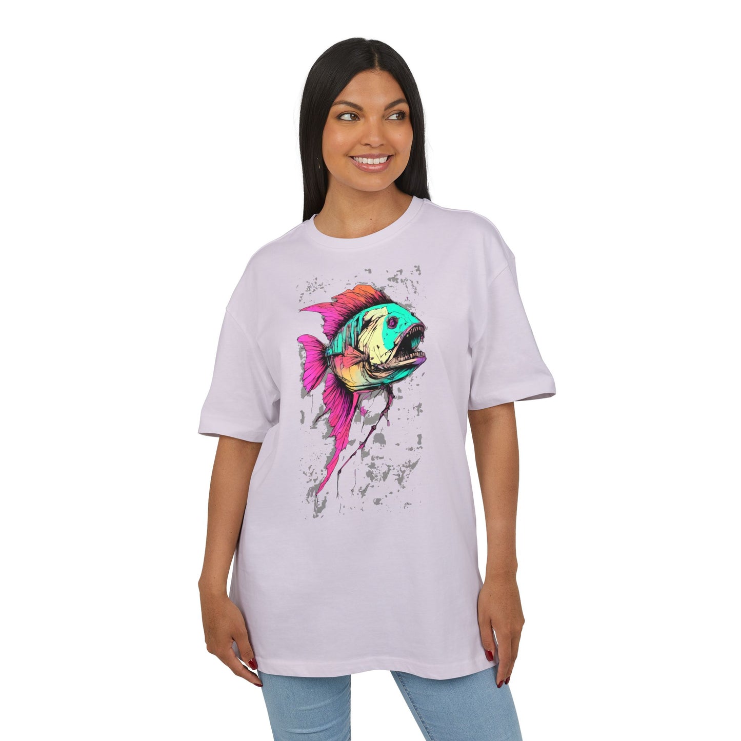 Vibrant Fish Graphic Tee for Casual Style, Summer Wear, Beach Vibes, Gift for Fishing Enthusiasts, Unique Unisex Heavy Oversize Tee