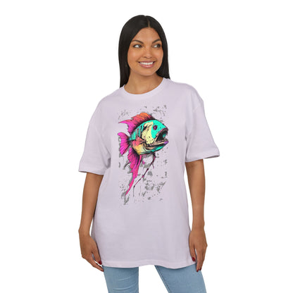 Vibrant Fish Graphic Tee for Casual Style, Summer Wear, Beach Vibes, Gift for Fishing Enthusiasts, Unique Unisex Heavy Oversize Tee