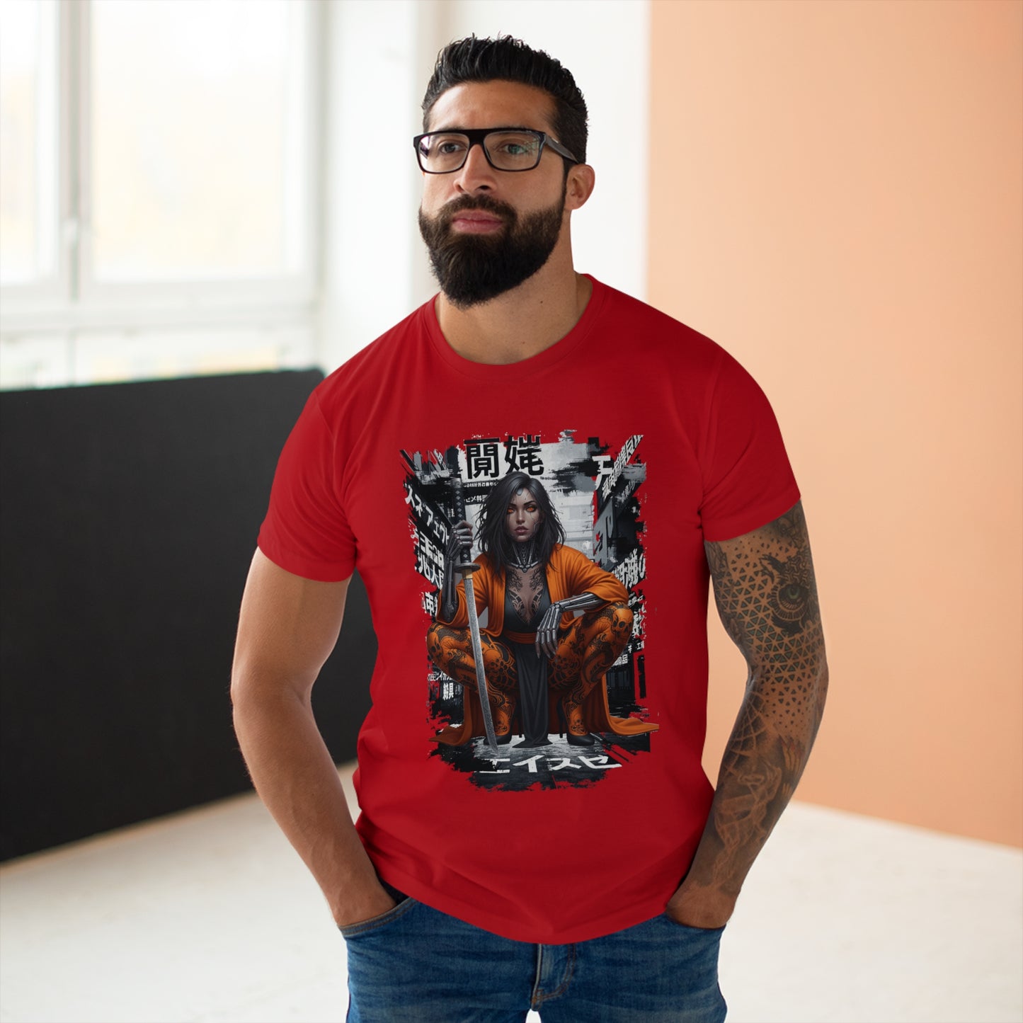 Urban Samurai Unisex T-shirt, Graphic Tee for Anime Fans, Streetwear Fashion, Unique Gift for Birthdays, Casual Wear