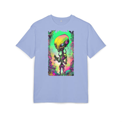 Cosmic Alien Art Tee - Unisex Heavy Oversize Tee, Retro Space Vibe Shirt, Gift for Sci-Fi Lovers, Casual Wear, Unique Graphic T-Shirt