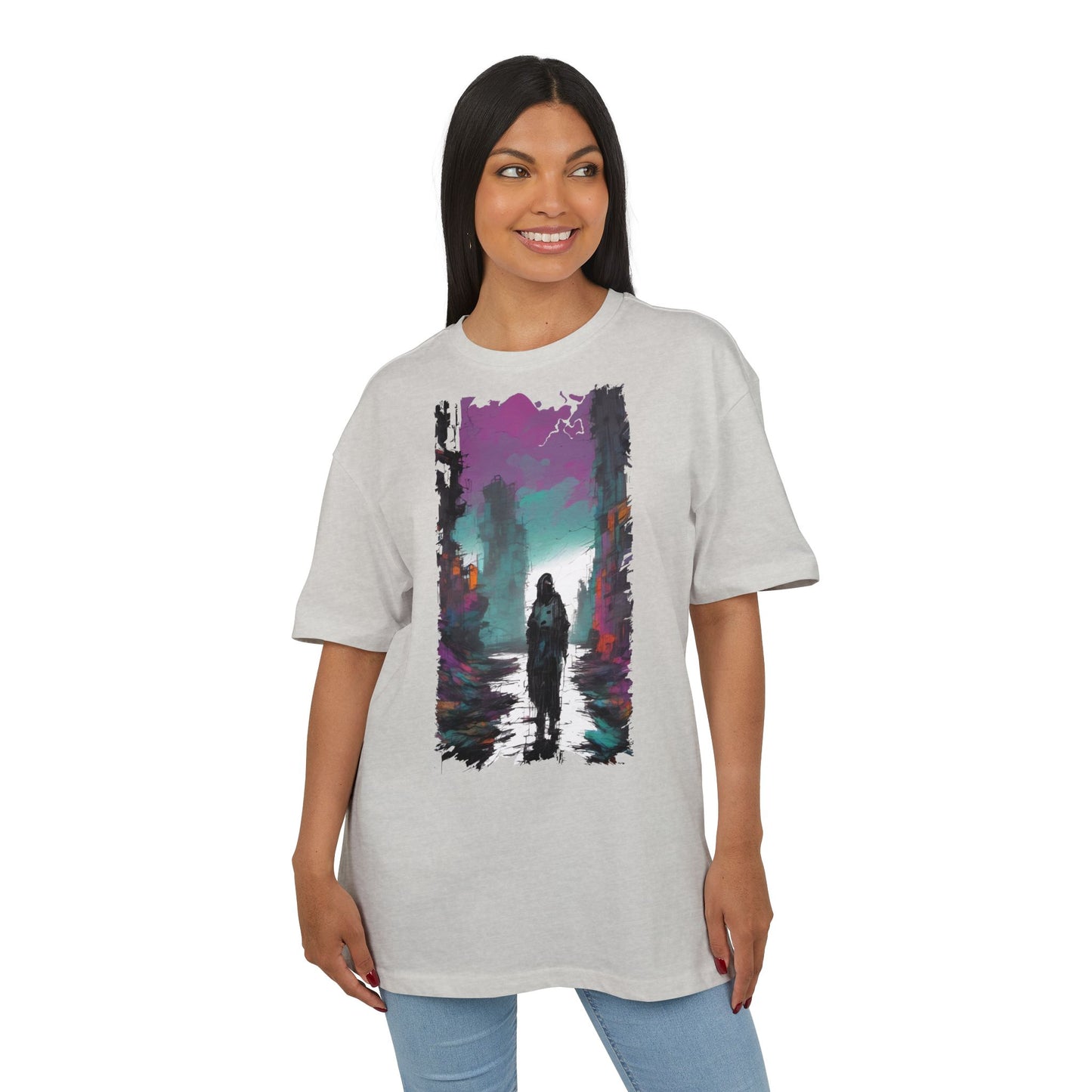 Unisex Oversized Graphic Tee with Forest Silhouette | Comfy Casual Wear, Gift for Nature Lovers, Ideal for Camping, Hiking, Everyday Style