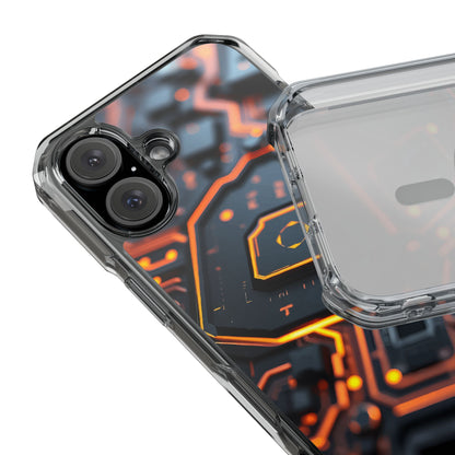 Futuristic Magnetic Phone Case, Clear Impact Case, Stylish Tech Accessory, Gifts for Tech Enthusiasts, Unique Phone Cover