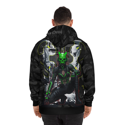 Cyberpunk AOP Fashion Hoodie, Unisex Streetwear, Graphic Hoodie, Gift for Gamers, Trendy Casual Wear, Eco-Friendly Fabric