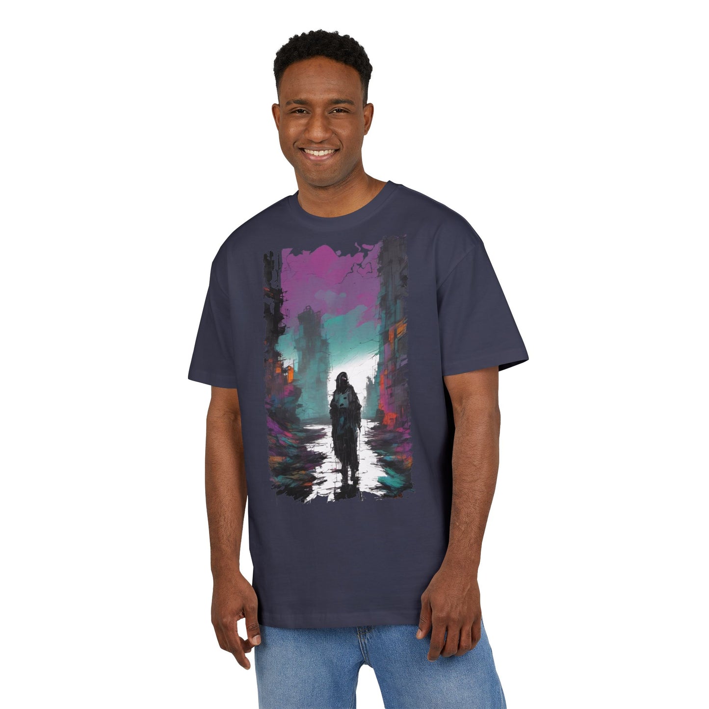 Unisex Oversized Graphic Tee with Forest Silhouette | Comfy Casual Wear, Gift for Nature Lovers, Ideal for Camping, Hiking, Everyday Style