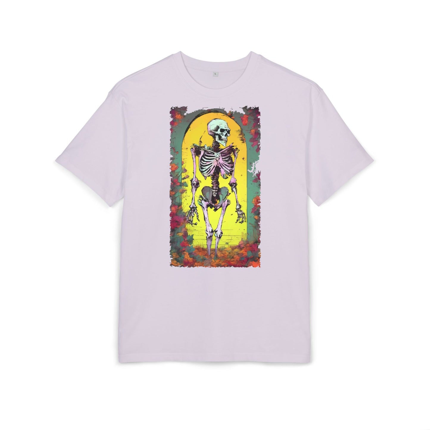 Skeleton Graphic Oversize Tee - Unisex Halloween Shirt, Comfortable Casual Wear, Spooky Vibes, Perfect for Parties and Everyday