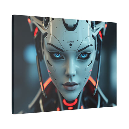 Futuristic Canvas Art Print, Digital Wall Decor, Modern Home Art, Unique Gift for Tech Lovers, Robotic Aesthetic