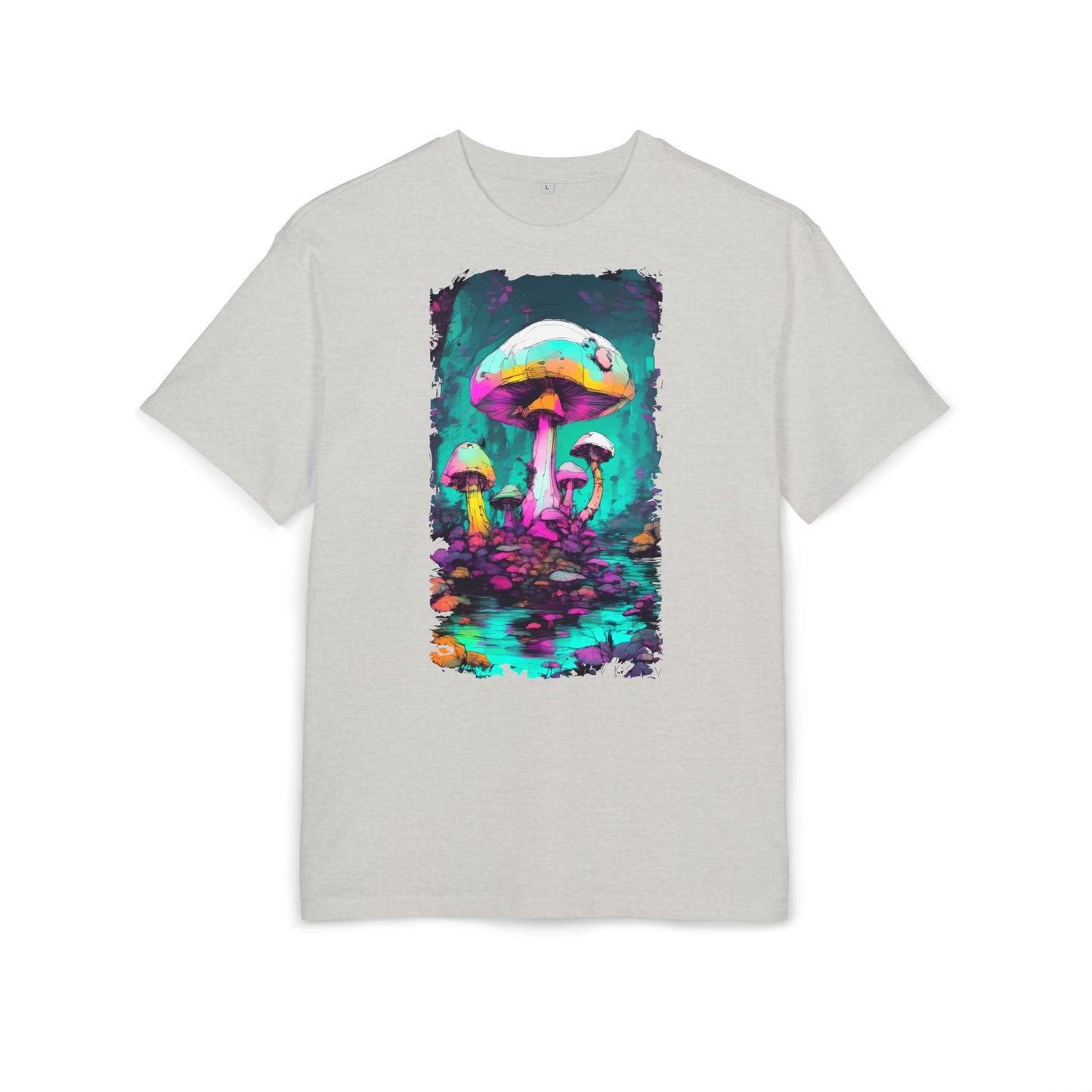 Psychedelic Mushroom Unisex Oversized Tee, Retro Graphic T-Shirt, Festival Wear, Street Style, Unique Gift for Nature Lovers