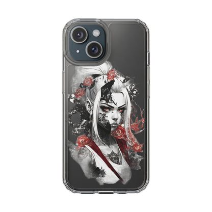 Artistic Clear Phone Case with Floral Design