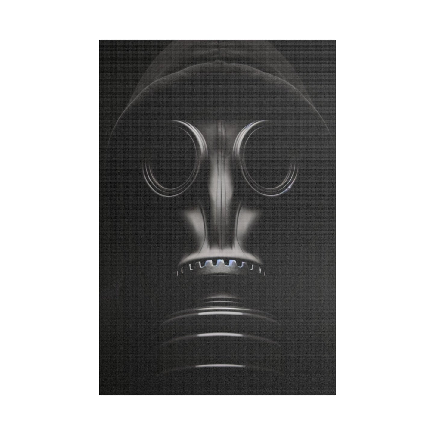 Stylish Gas Mask Art Canvas, Dark Aesthetic Wall Decor, Unique Gift for Art Lovers, Modern Home Accent, Gothic Room Art