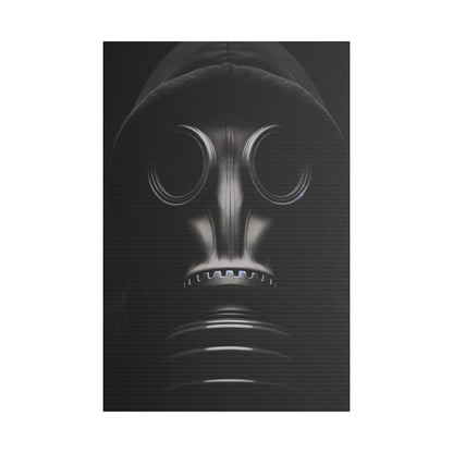 Stylish Gas Mask Art Canvas, Dark Aesthetic Wall Decor, Unique Gift for Art Lovers, Modern Home Accent, Gothic Room Art