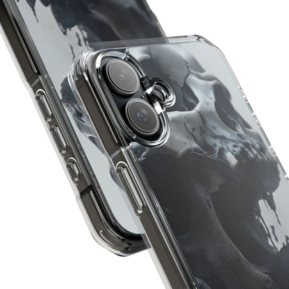 Unique Skull Design Magnetic Clear Impact Cases, Skull Phone Cases, Gothic Accessories, Halloween Gifts, Edgy Mobile Covers