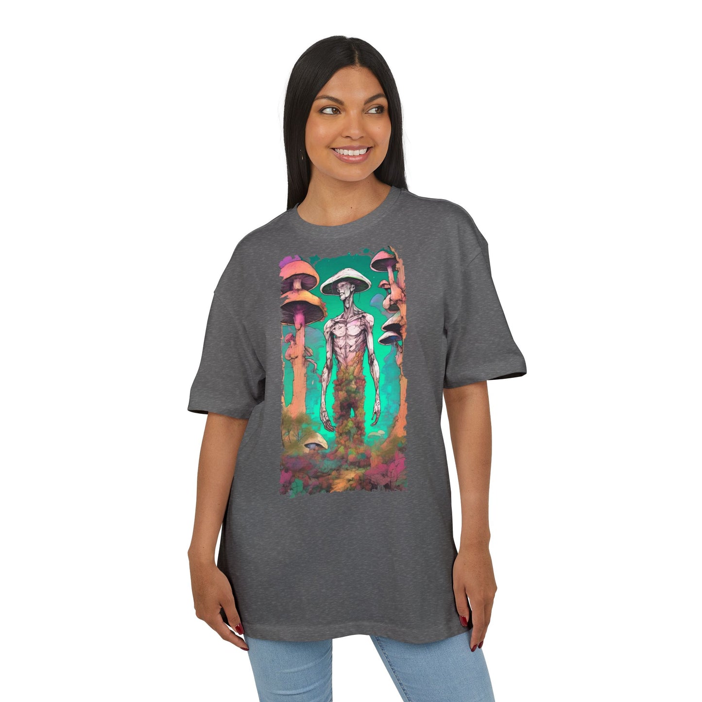 Psychedelic Alien Oversize Tee, Unisex Graphic T-Shirt, Casual Streetwear, Gift for Sci-Fi Lovers, Festival Apparel
