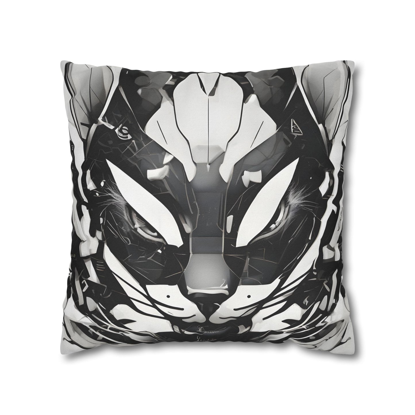 Square Pillowcase with Edgy Cyber Design