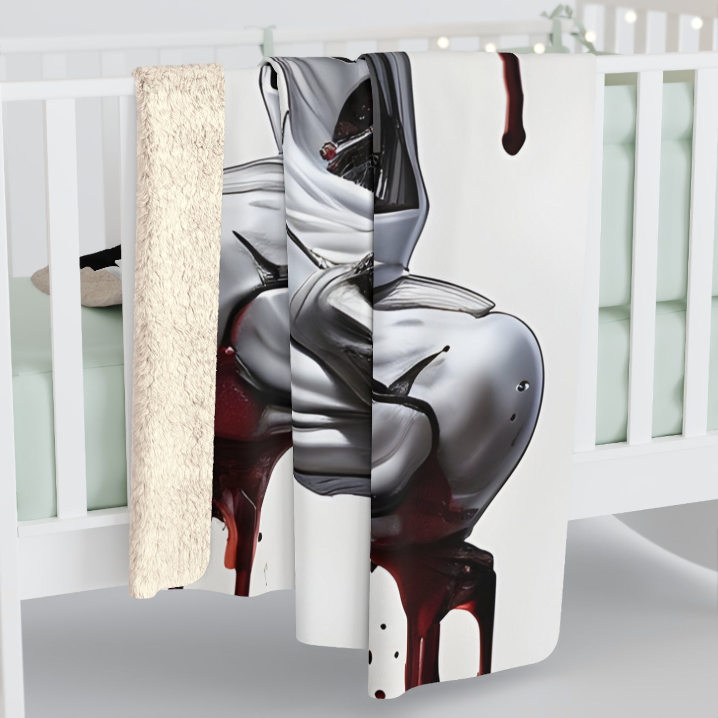 Sherpa Fleece Blanket with Futuristic Cyber Design