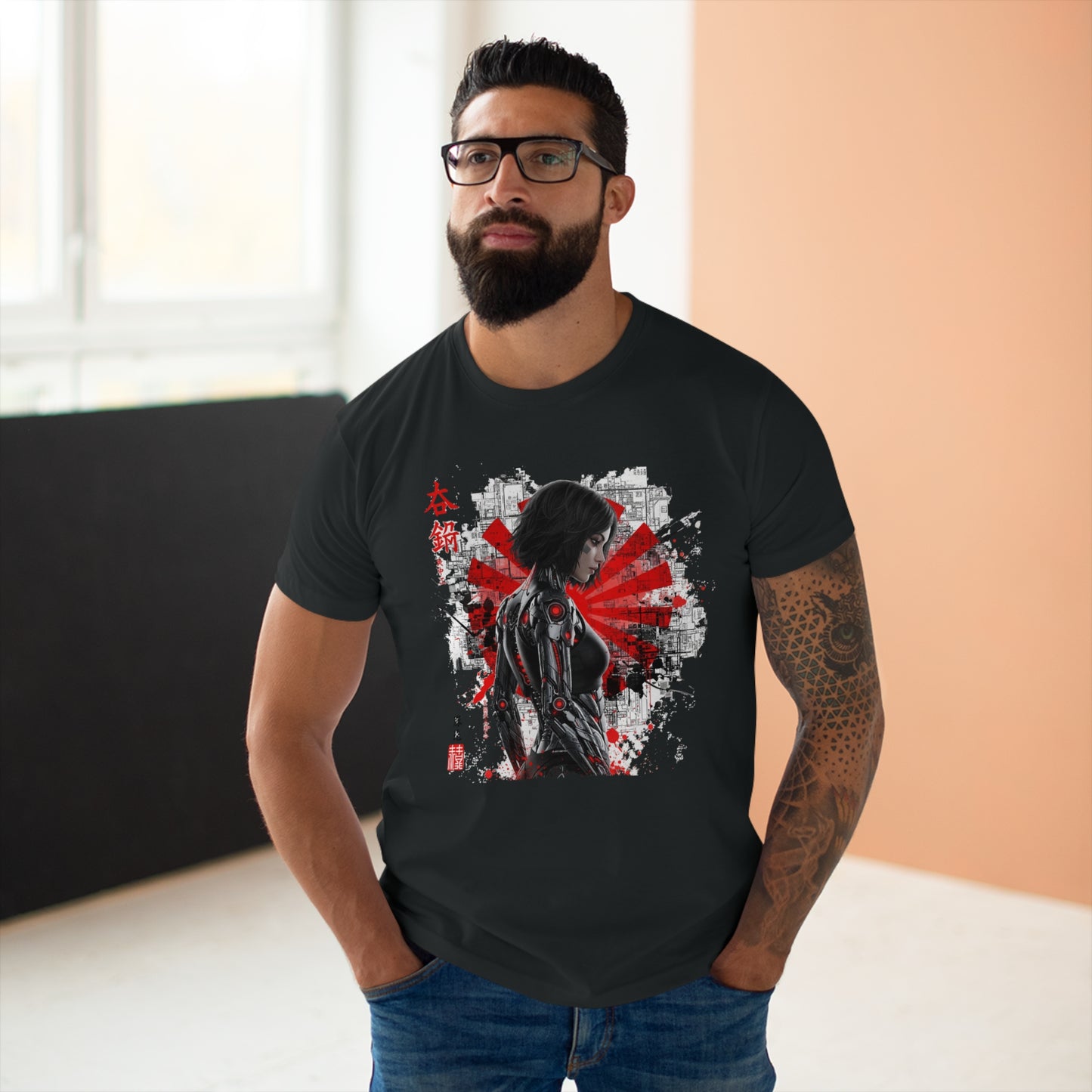 Cyber Samurai Graphic T-Shirt, Unisex Graphic Tee, Anime Shirt, Japanese Art T-Shirt, Gift for Nerds, Cosplay Apparel