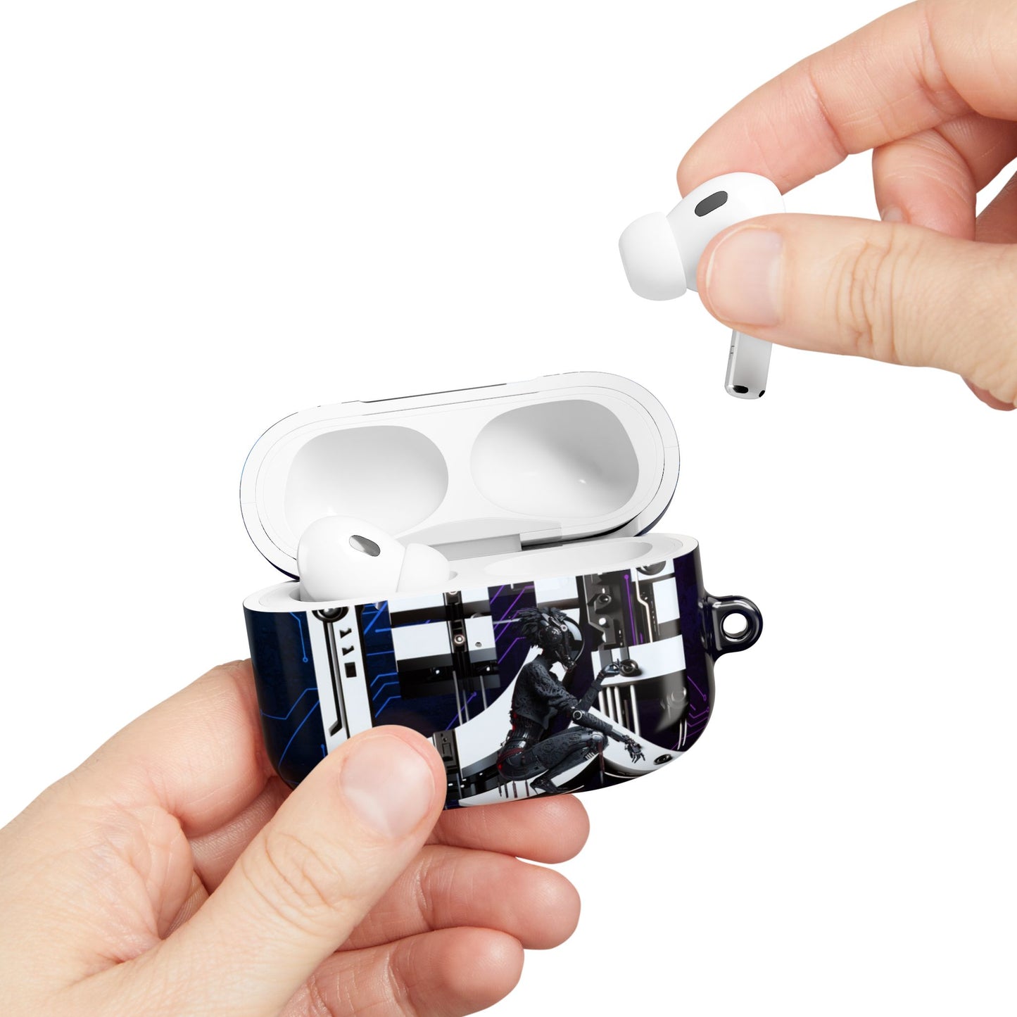Futuristic AirPod Cases, Tech Accessory, Wireless Earbud Holder, Gift for Tech Lovers, Stylish Protector, Unique Design
