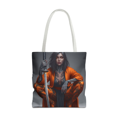 Fierce Samurai Tote Bag | Stylish AOP Bag for Anime Lovers | Perfect for Everyday, Shopping, or Gifts | Unique and Bold Design