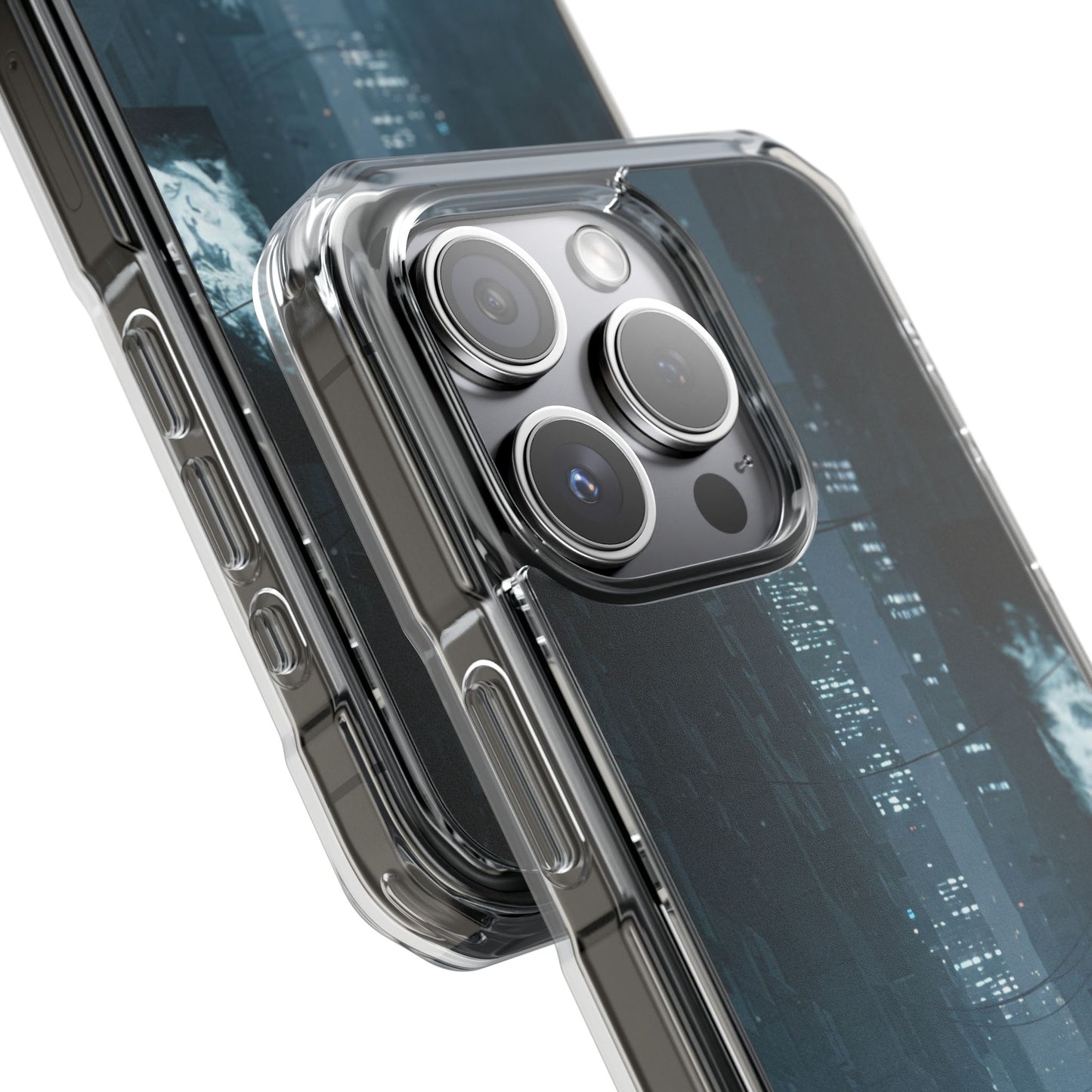 Magnetic Clear Impact Cases for Phones | Urban Nightscape Design | Unique Phone Accessories, Gift for Tech Lovers, Protective Cases