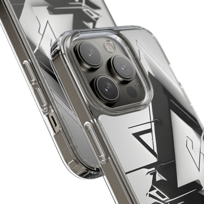 Clear Phone Case with Abstract Edgy Design Print