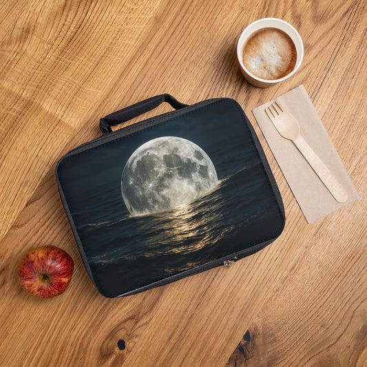 Stylish Moonlit Lunch Bag – Insulated Tote for School, Work, Picnics, Outdoor Adventures, Gift for Space Lovers