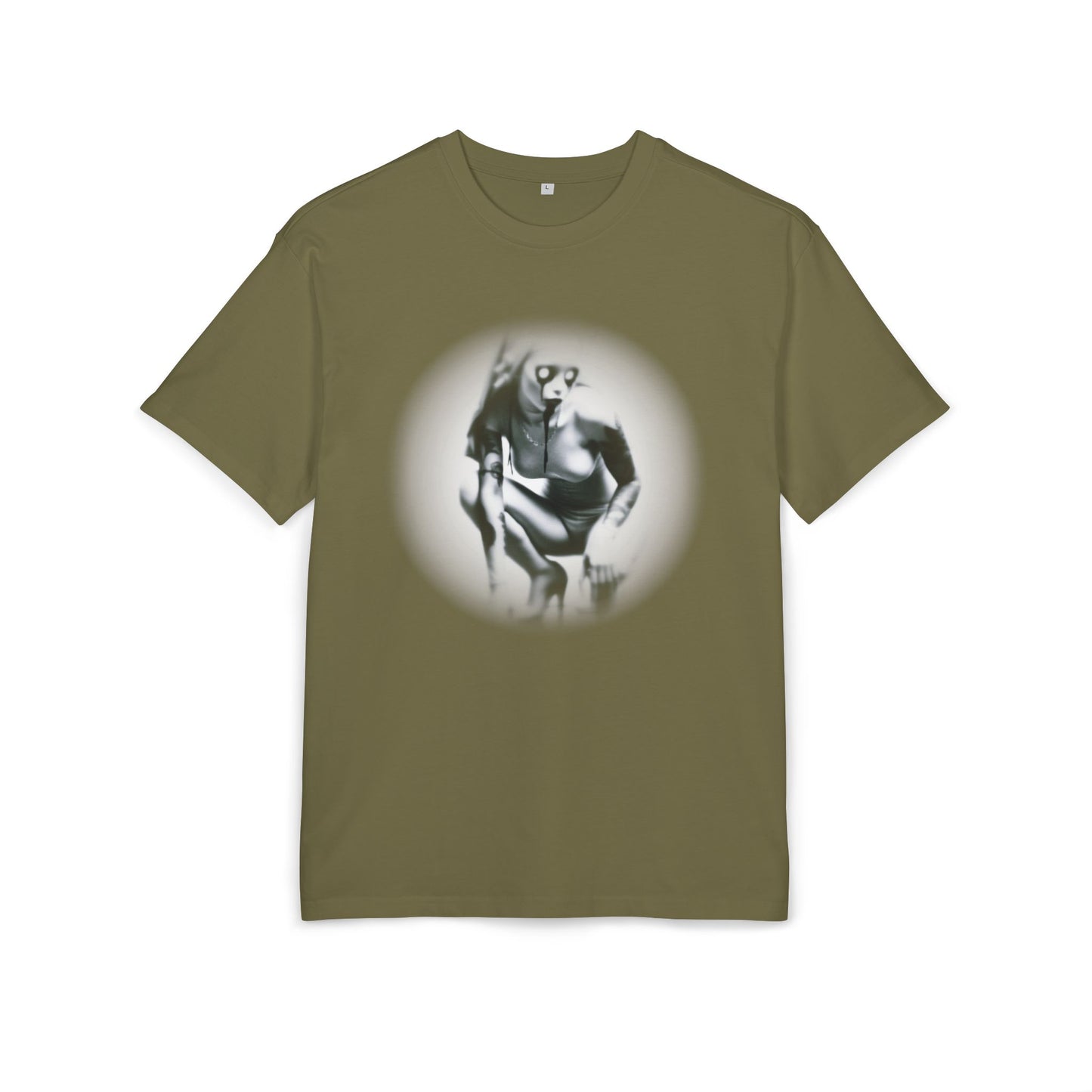 Stylish Unisex Heavy Oversize Tee with Artistic Graphic - Horror Design