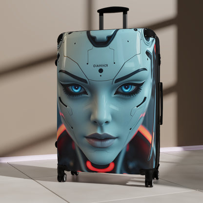 Futuristic Travel Suitcase - Stylish Carry-On for Adventurers, Geek Chic Luggage, Unique Travel Bag, Gift for Travelers, Customizable Design