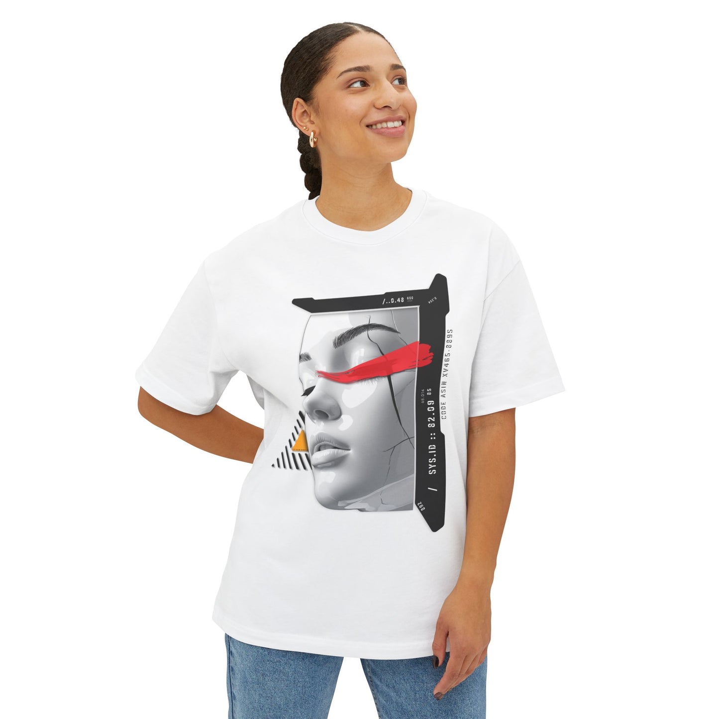 Chic Graphic Oversized Tee - Casual Wear, Streetwear, Art Tee, Gift for Her, Fashionable Comfort Wear