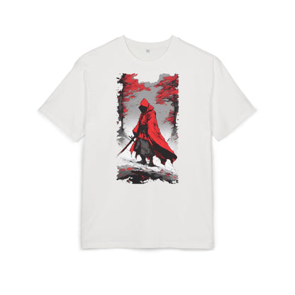 Stylish Unisex Heavy Oversize Tee - Red Hooded Figure Design, Graphic Tee, Casual Wear, Streetwear, Gifts for Men and Women