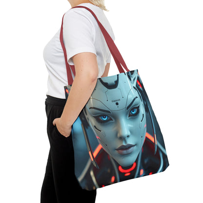Futuristic Robot Tote Bag | Cyberpunk Style, Eco-Friendly Carryall, Gift for Tech Lovers, Computer Bag, Fashion Statement