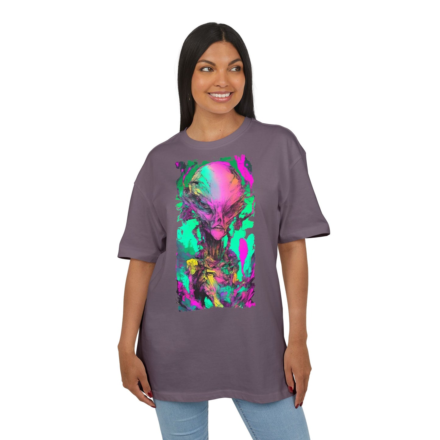 Alien Art Unisex Oversize Tee, Graphic Tee, Casual Style, Streetwear, Unique Gift, Statement Piece
