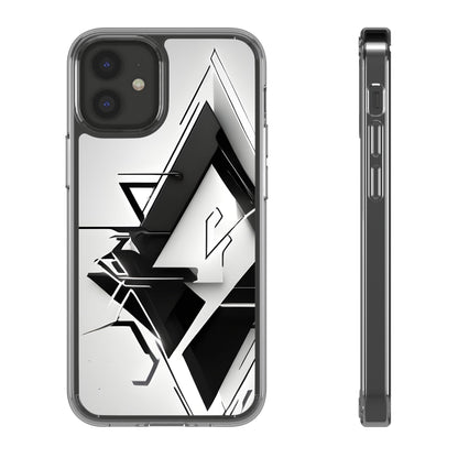 Clear Phone Case with Abstract Edgy Design Print