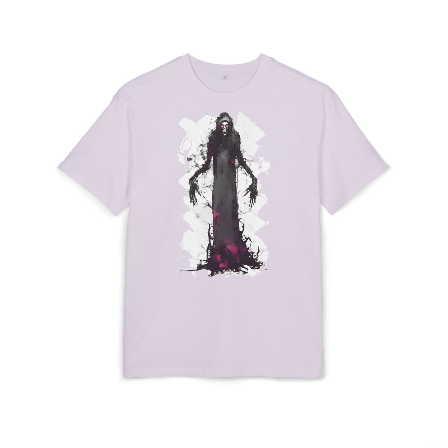 Eerie Spirit Unisex Heavy Oversize Tee, Halloween Costume T-Shirt, Casual Graphic Shirt, Gothic Tee, Spooky Art Apparel