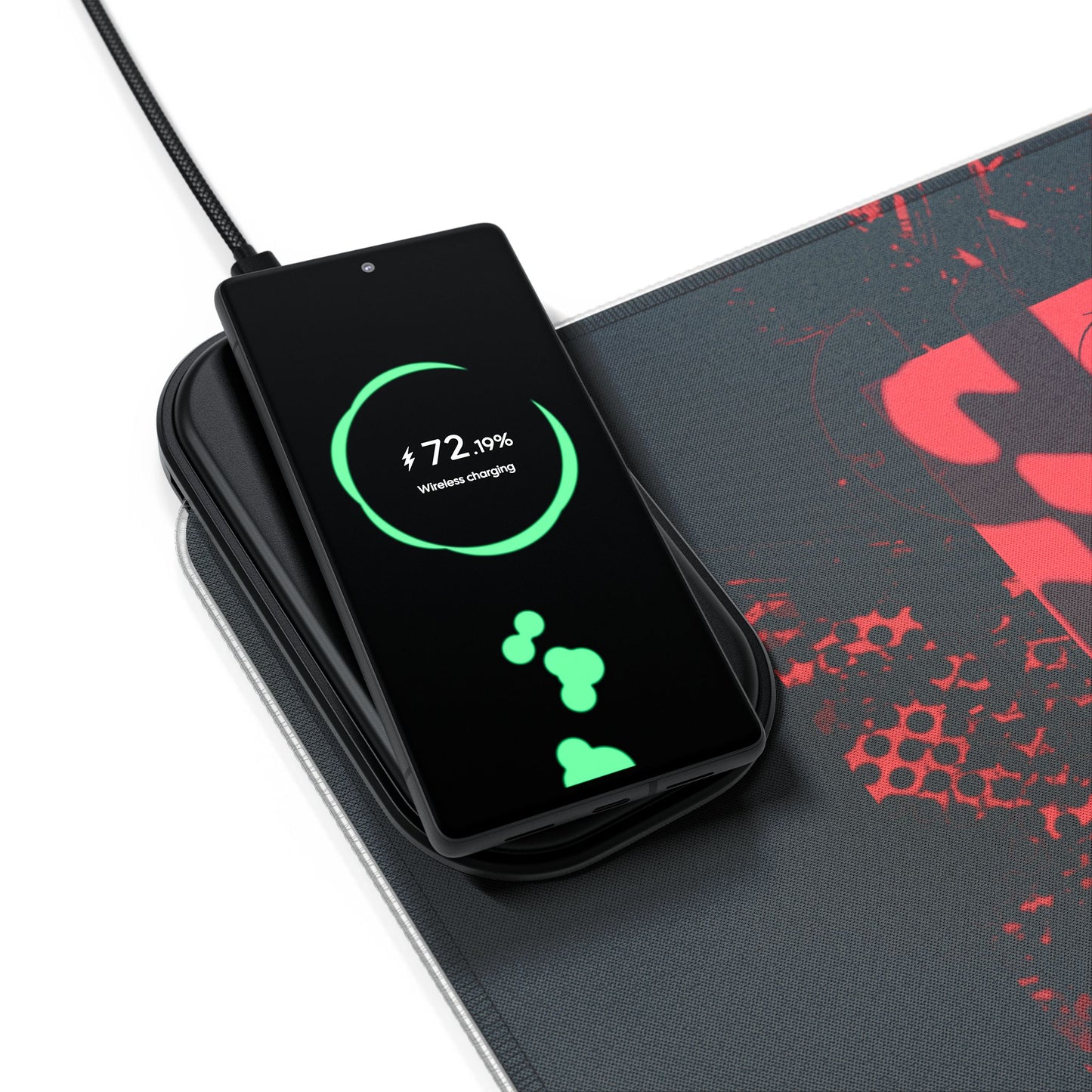 LED Gaming Mouse Pad with Wireless Charging - Cyberpunk Design, Gamer Essential, Desk Accessory, LED RGB, Perfect Gift for Gamers