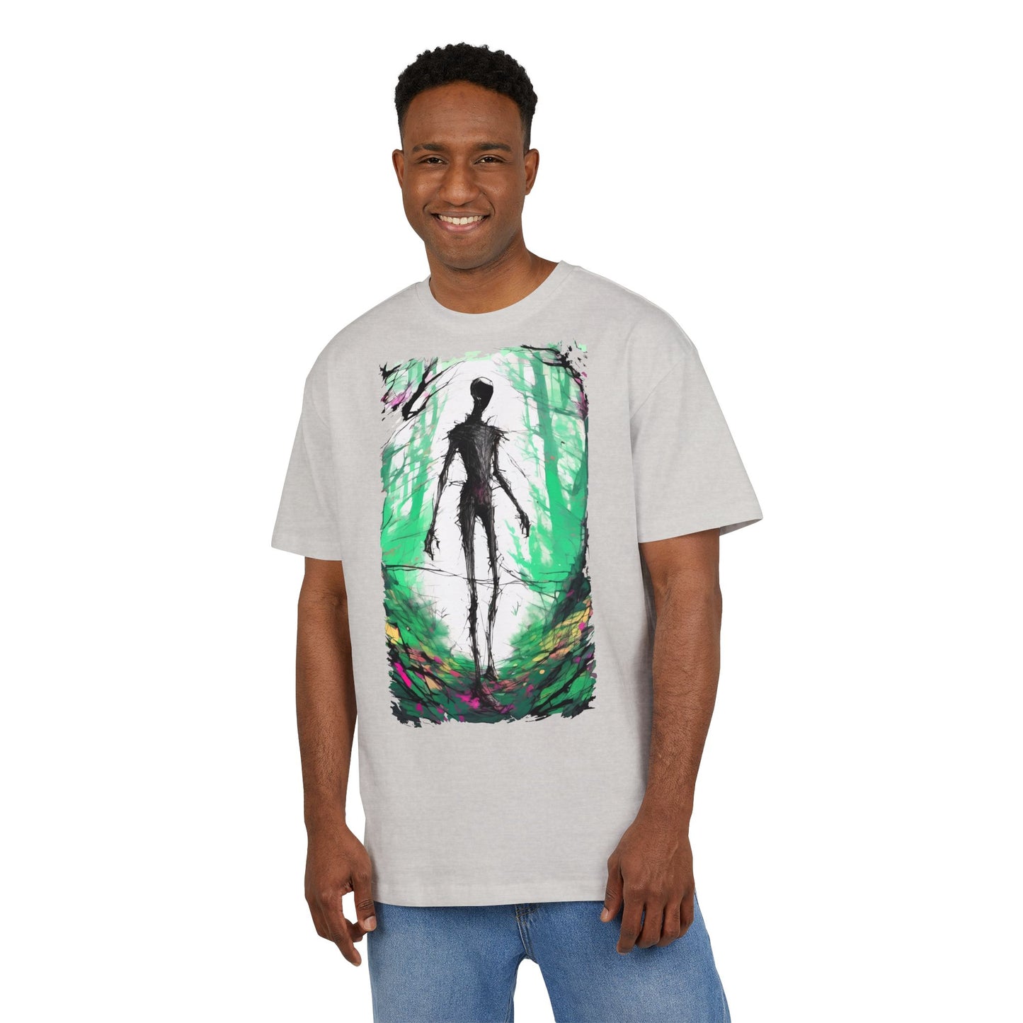 Mystical Forest Oversize Tee, Unisex Heavy Tee, Witchy Fashion, Boho Graphic Shirt, Alternative Style Tee